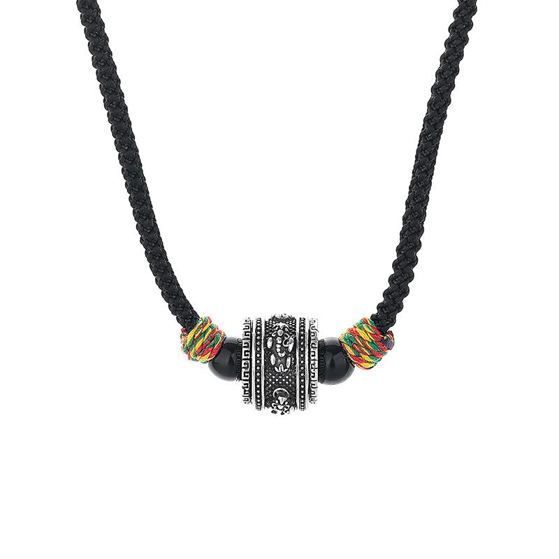 Buddha Stones Tibet Om Mani Padme Hum Swastika PiXiu Copper Wisdom Rope Necklace Pendant - PiXiu - image 7