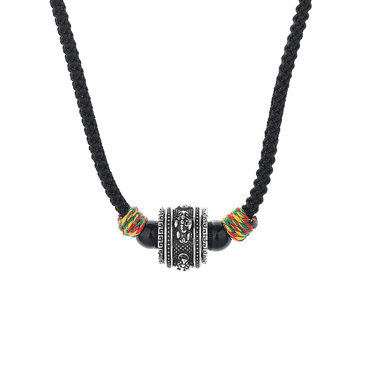 Buddha Stones Tibet Om Mani Padme Hum Swastika PiXiu Copper Wisdom Rope Necklace Pendant - PiXiu - image 7