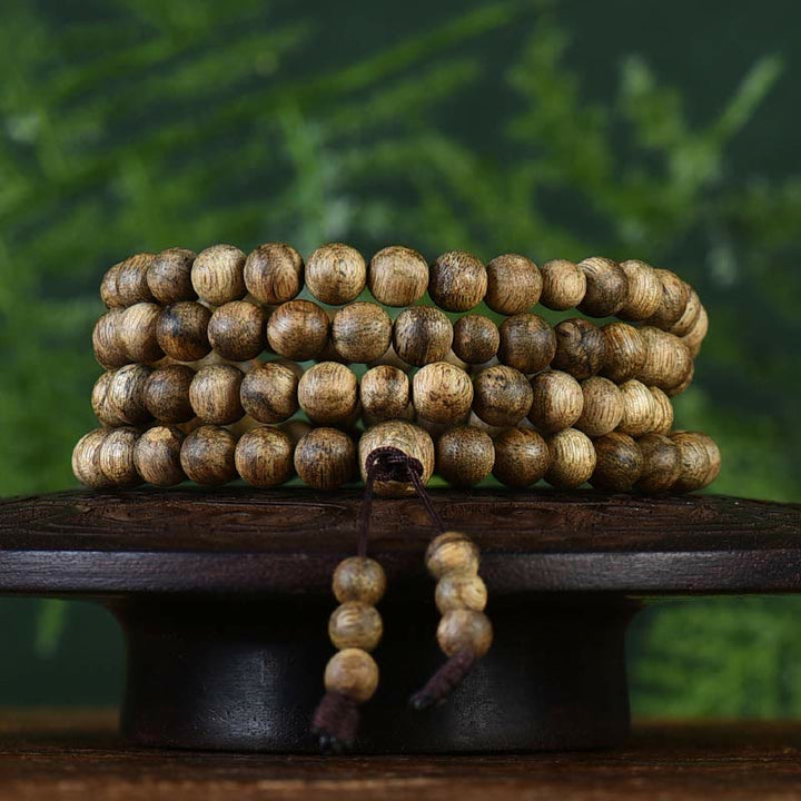 Buddha Stones 108 Mala Beads Hoi An Agarwood Ward Off Evil Spirits Bracelet