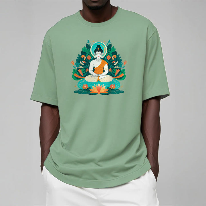 Buddha Stones Flower Grass Lotus Bodhisattva Tee T-shirt - image 15