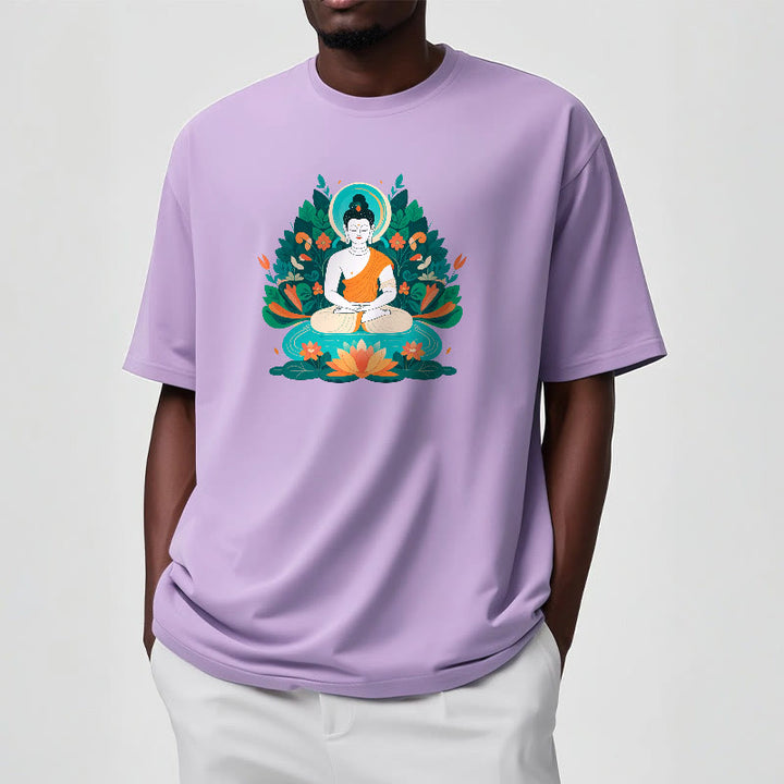 Buddha Stones Flower Grass Lotus Bodhisattva Tee T-shirt - image 17
