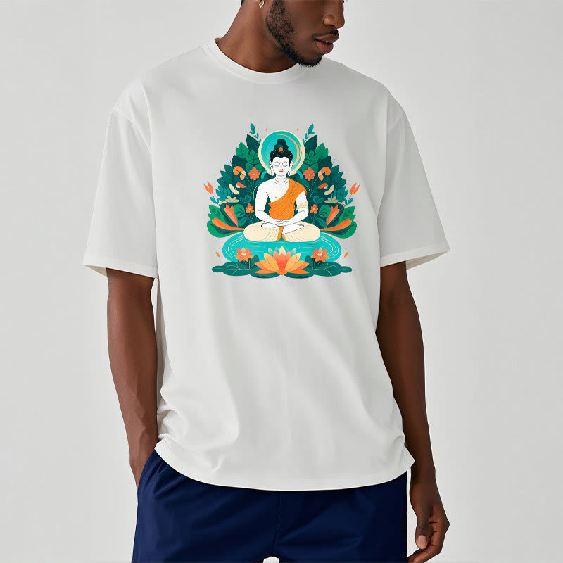 Buddha Stones Flower Grass Lotus Bodhisattva Tee T-shirt