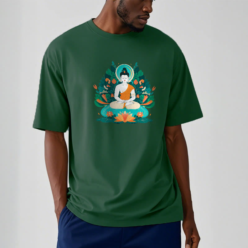 Buddha Stones Flower Grass Lotus Bodhisattva Tee T-shirt - image 2