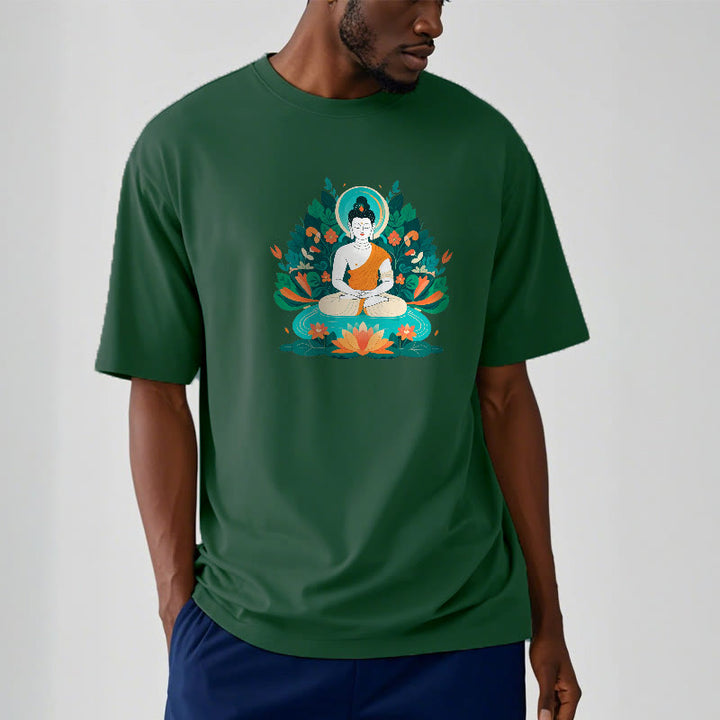 Buddha Stones Flower Grass Lotus Bodhisattva Tee T-shirt - image 2