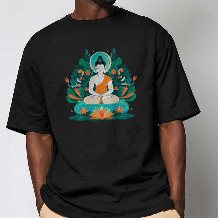 Buddha Stones Flower Grass Lotus Bodhisattva Tee T-shirt - image 7