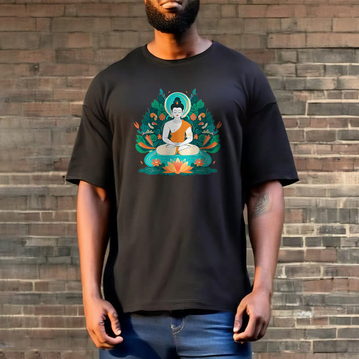 Buddha Stones Flower Grass Lotus Bodhisattva Tee T-shirt - image 8