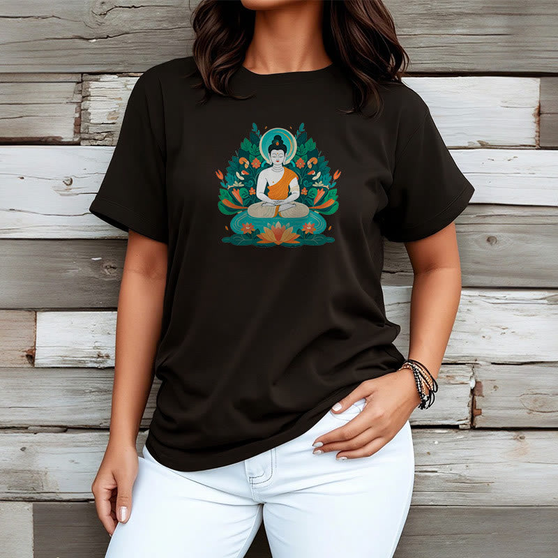 Buddha Stones Flower Grass Lotus Bodhisattva Tee T-shirt - image 9