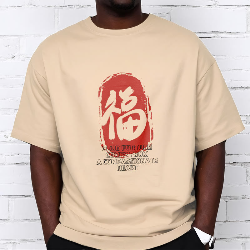 Buddha Stones Fu Good Fortune Comes From A Compassionate Heart Tee T-shirt - image 14