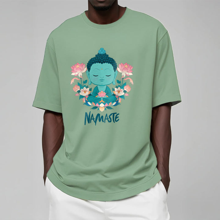 Buddha Stones NAMASTE Buddha Lotus Meditation Tee T-shirt