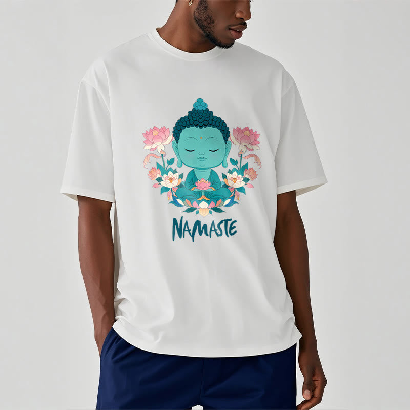 Buddha Stones NAMASTE Buddha Lotus Meditation Tee T-shirt