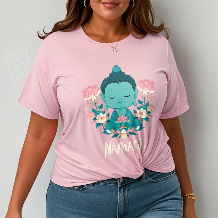 Buddha Stones NAMASTE Buddha Lotus Meditation Tee T-shirt