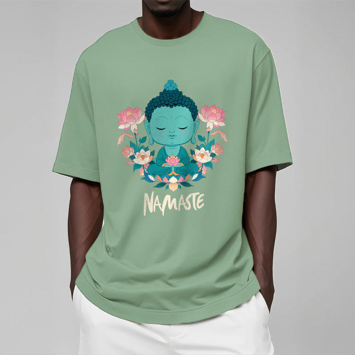 Buddha Stones NAMASTE Buddha Lotus Meditation Tee T-shirt