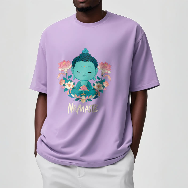 Buddha Stones NAMASTE Buddha Lotus Meditation Tee T-shirt - image 36