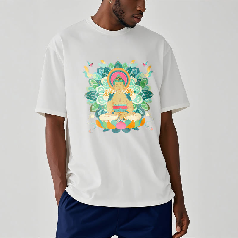 Buddha Stones Butterfly Lotus Buddha-Inspired Tee T-shirt - image 2
