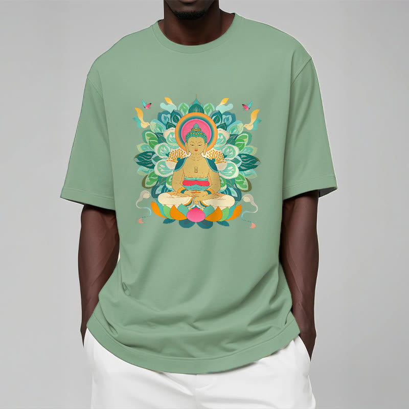 Buddha Stones Butterfly Lotus Buddha-Inspired Tee T-shirt