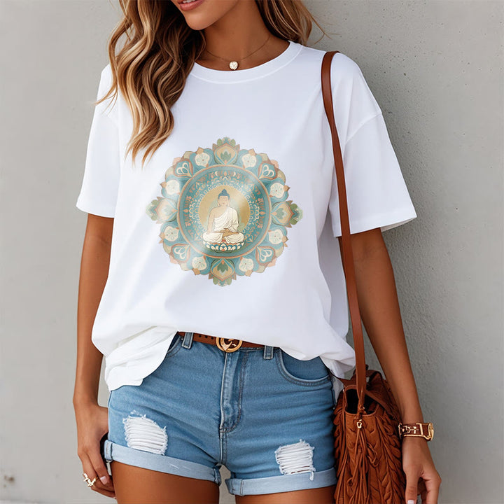 Buddha Stones Mandala Flower Buddha Tee T-shirt - image 5