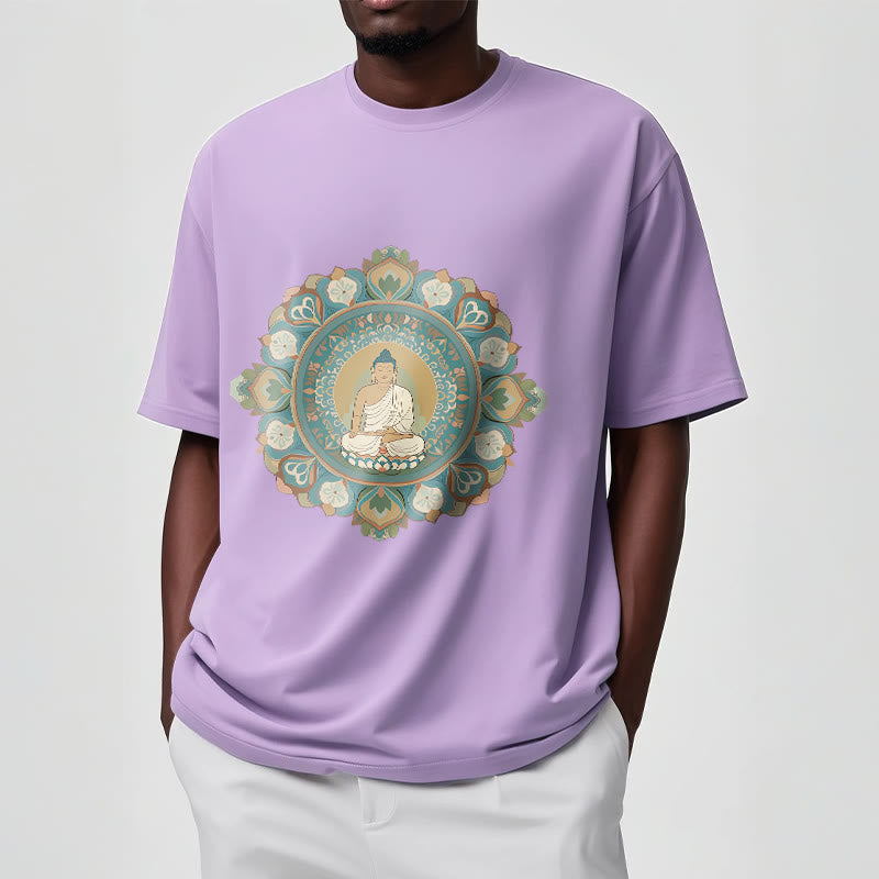 Buddha Stones Mandala Flower Buddha Tee T-shirt