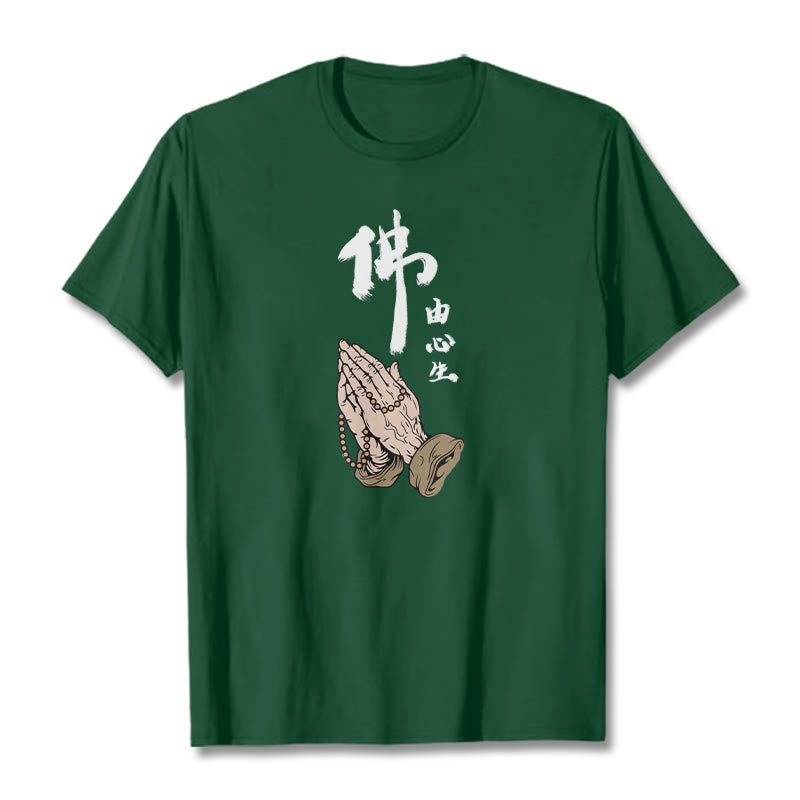 Buddha Stones Praying Tee T-shirt - Forest Green - 2XL - image 8
