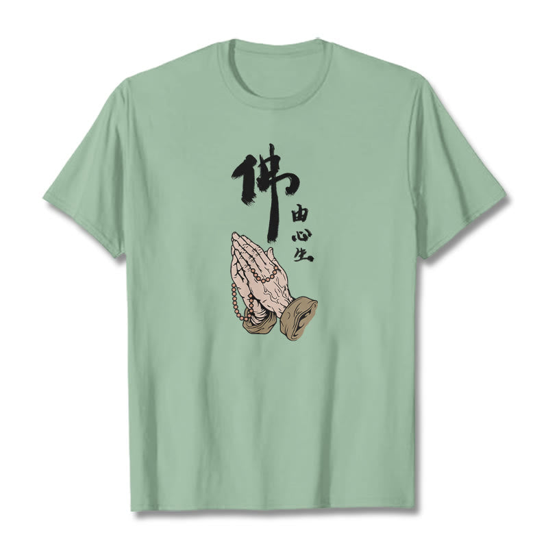 Buddha Stones Praying Tee T-shirt - Pale Green - 2XL - image 10