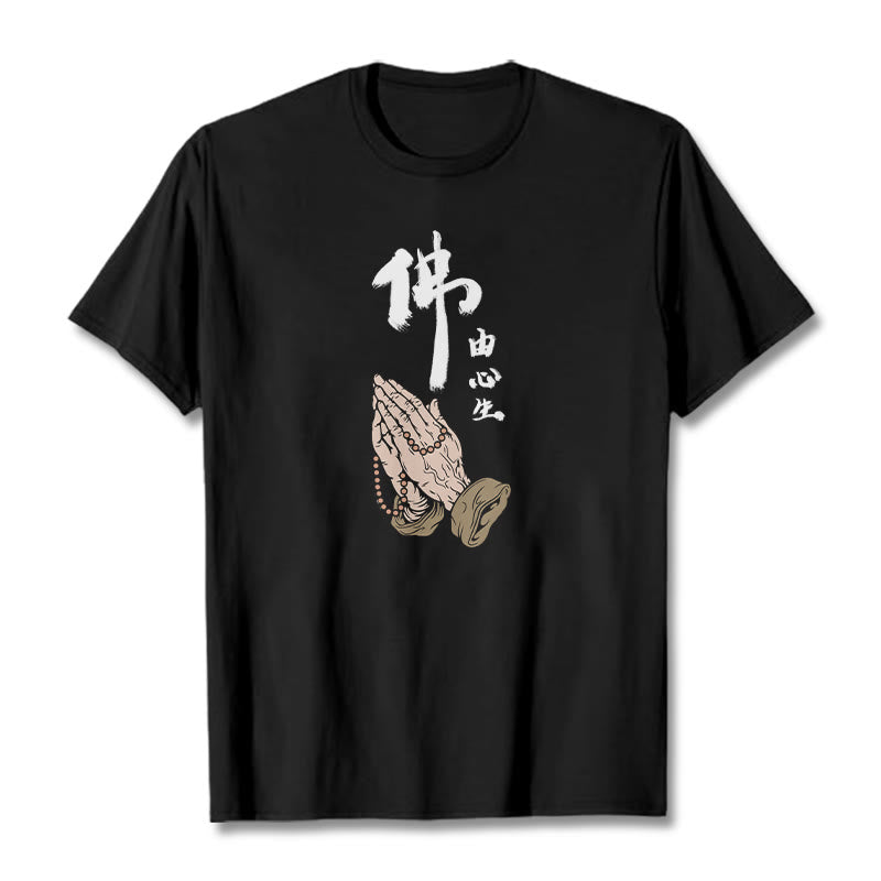 Buddha Stones Praying Tee T-shirt - Black - 2XL - image 4