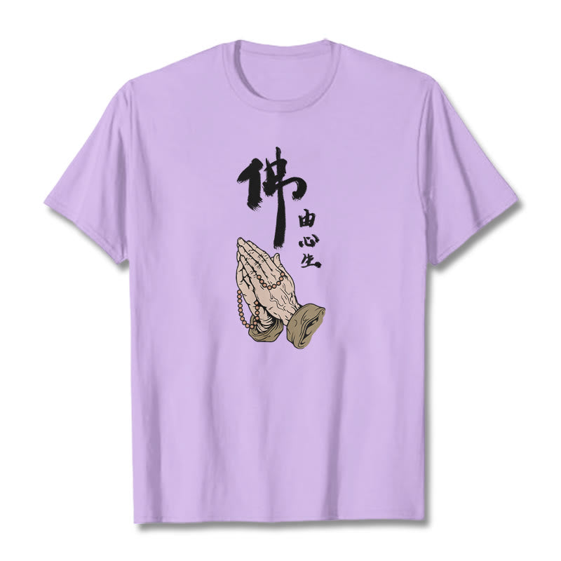 Buddha Stones Praying Tee T-shirt - Plum - 2XL - image 15