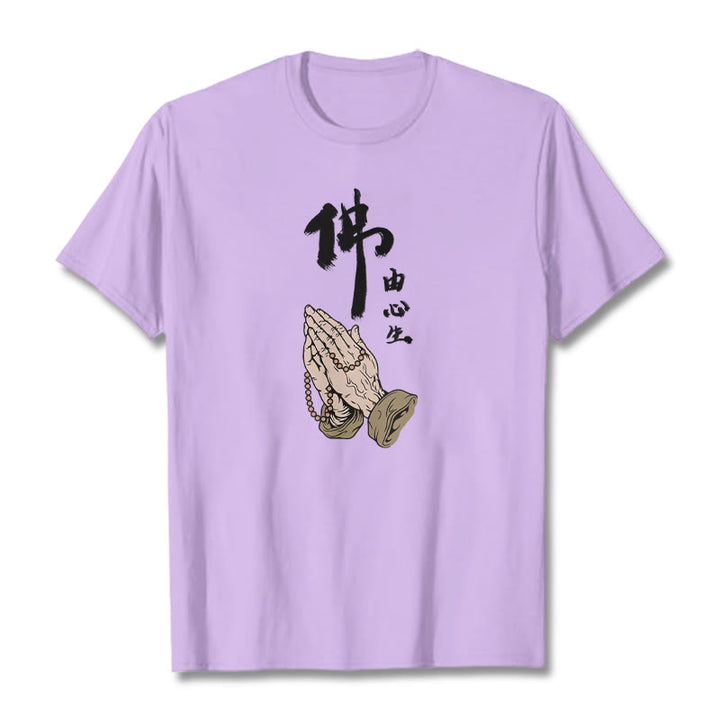 Buddha Stones Praying Tee T-shirt - Plum - 2XL - image 15