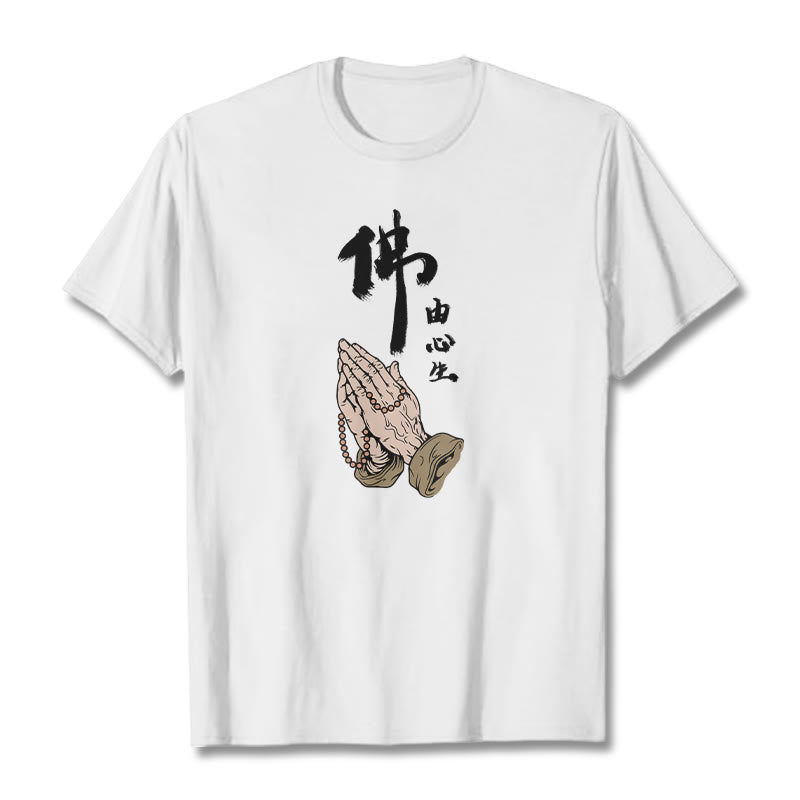 Buddha Stones Praying Tee T-shirt - White - 2XL - image 1