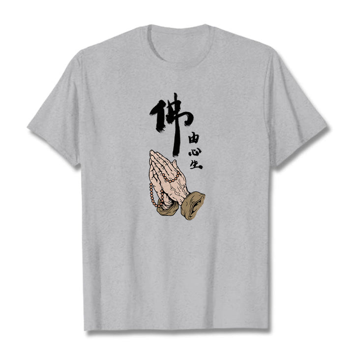 Buddha Stones Praying Tee T-shirt - Light Grey - 2XL - image 19