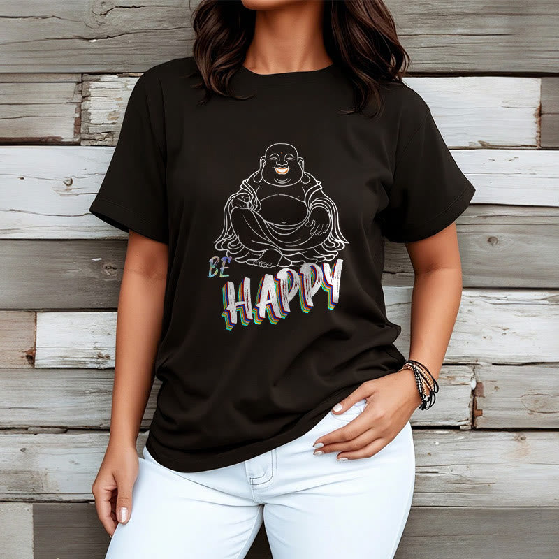 Buddha Stones BE HAPPY Laughing Buddha Tee T-shirt - image 8