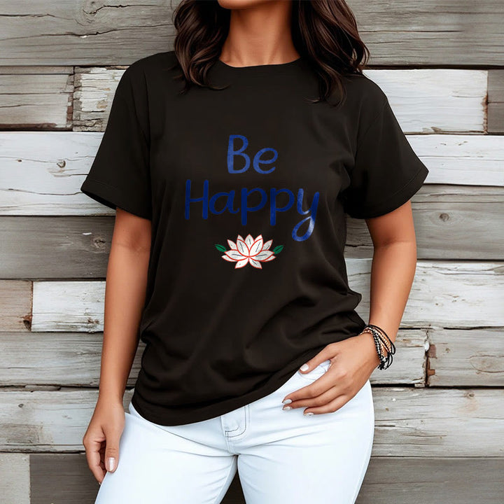 Buddha Stones Be Happy Lotus Tee T-shirt - image 7