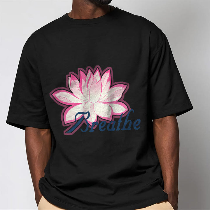 Buddha Stones BREATHE Lotus Flower Tee T-shirt