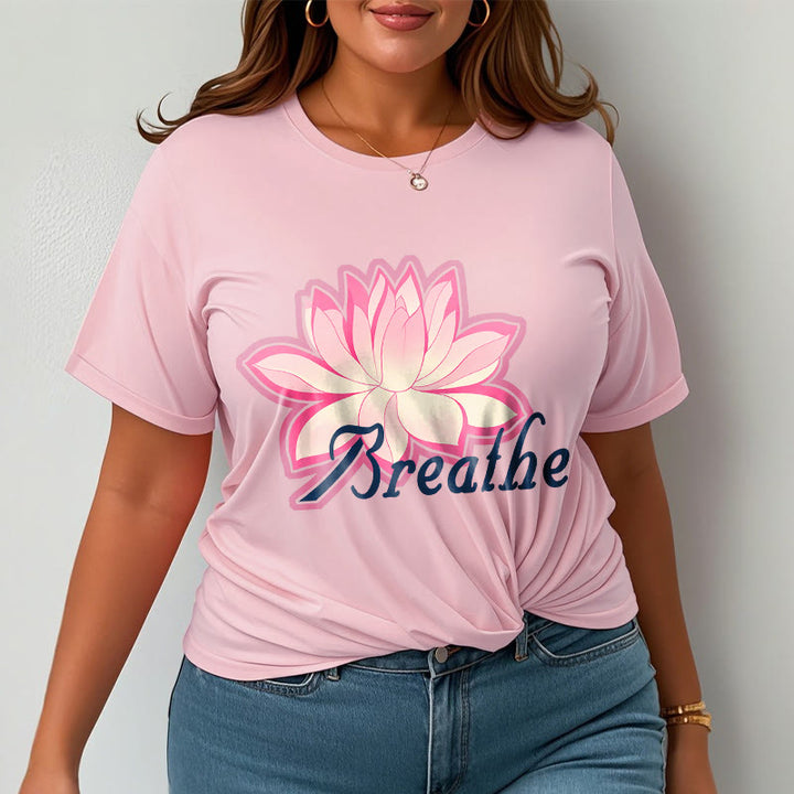 Buddha Stones BREATHE Lotus Flower Tee T-shirt