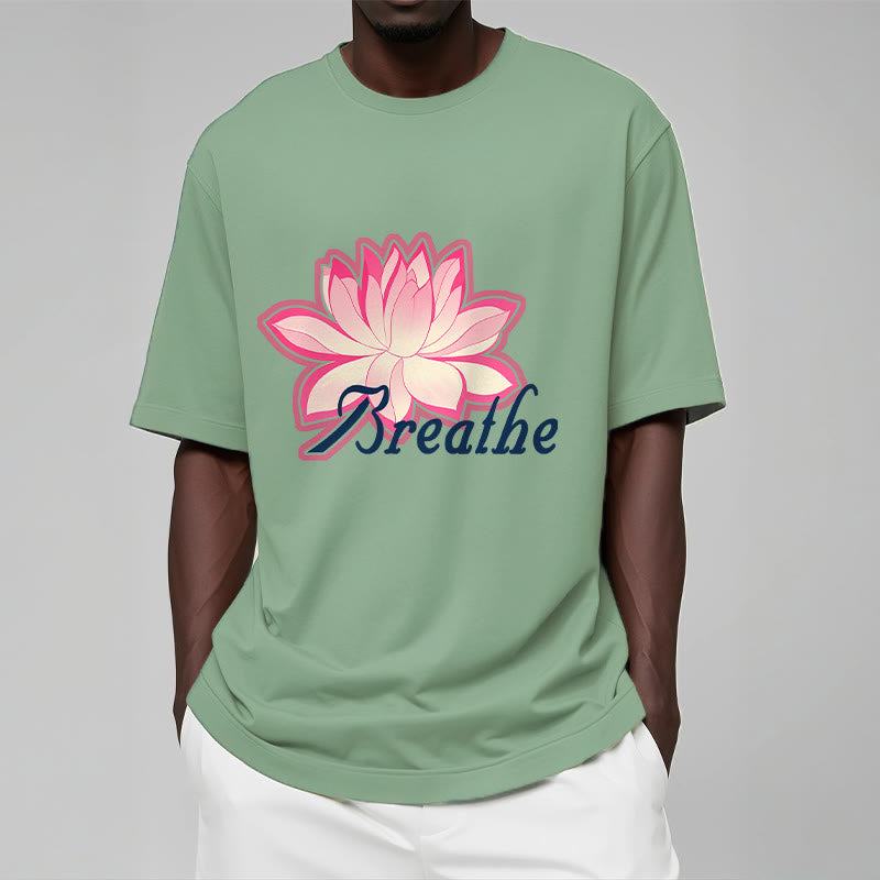 Buddha Stones BREATHE Lotus Flower Tee T-shirt