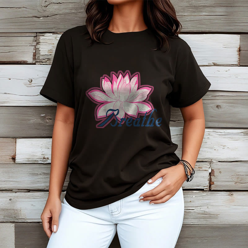 Buddha Stones BREATHE Lotus Flower Tee T-shirt - image 7