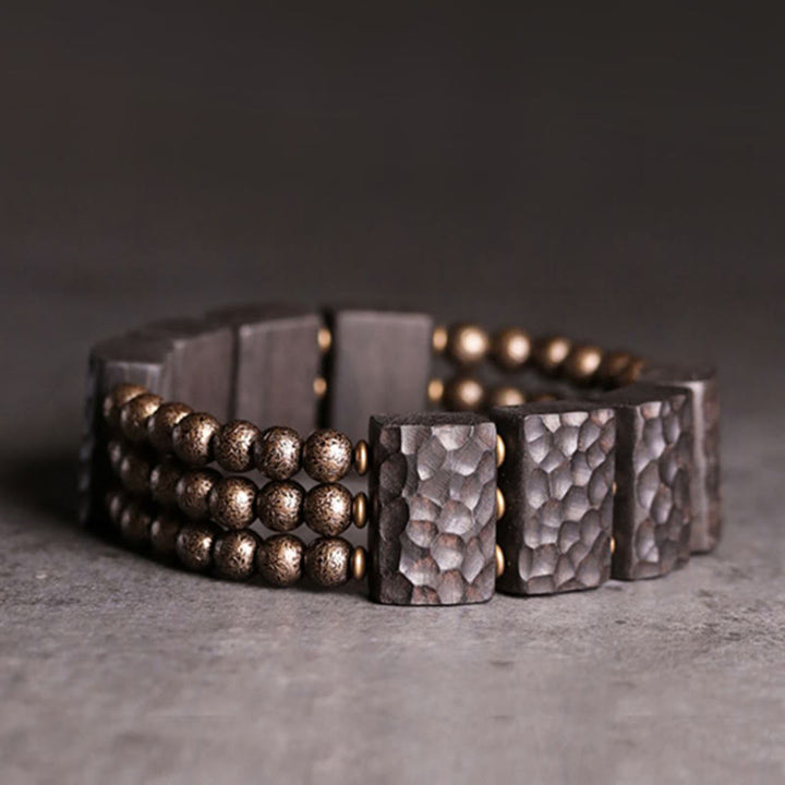 Buddha Stones Vintage Peace Ebony Wood Copper Beads Balance Bracelet - image 10
