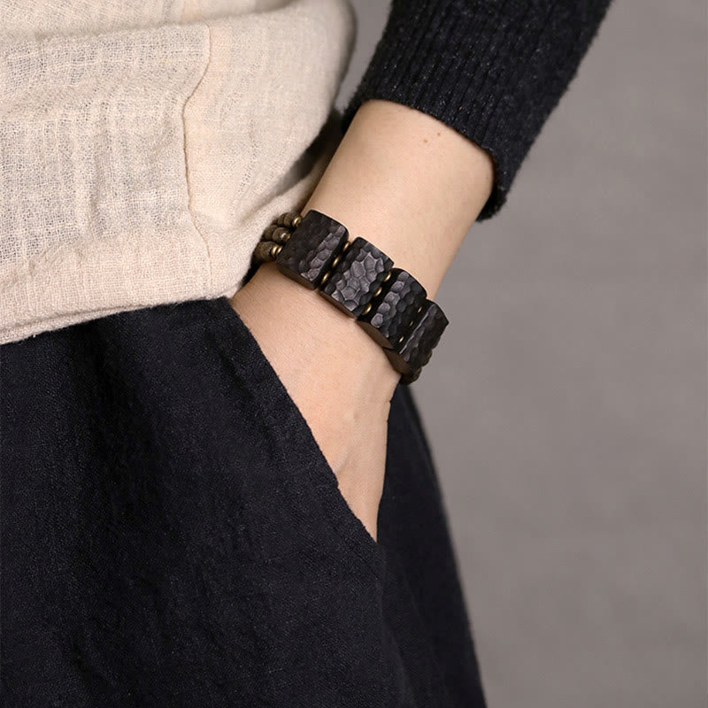 Buddha Stones Vintage Peace Ebony Wood Copper Beads Balance Bracelet - image 11