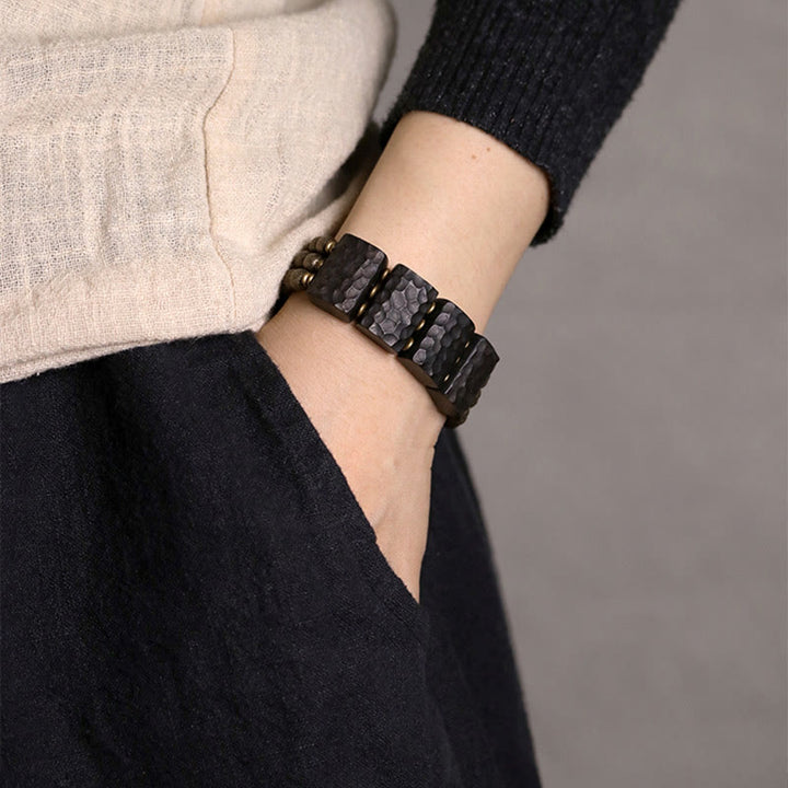 Buddha Stones Vintage Peace Ebony Wood Copper Beads Balance Bracelet - image 11