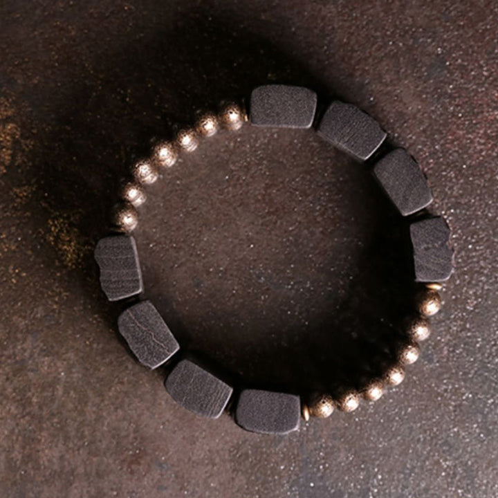 Buddha Stones Vintage Peace Ebony Wood Copper Beads Balance Bracelet - image 8