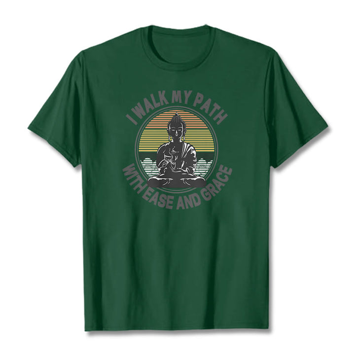 Buddha Stones I Walk My Path With Ease And Grace Tee T-shirt - ForestGreen - 2XL - image 9