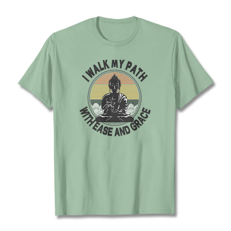 Buddha Stones I Walk My Path With Ease And Grace Tee T-shirt - PaleGreen - 2XL - image 15