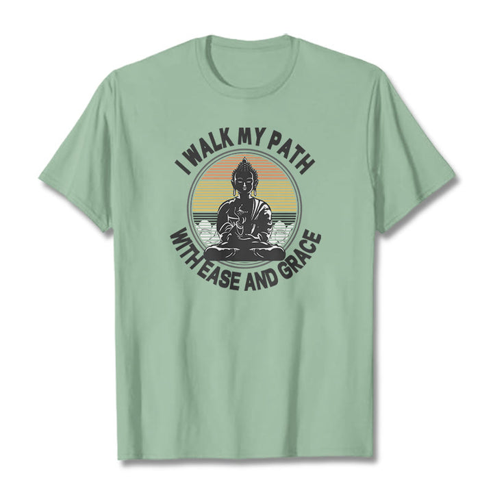 Buddha Stones I Walk My Path With Ease And Grace Tee T-shirt - PaleGreen - 2XL - image 15