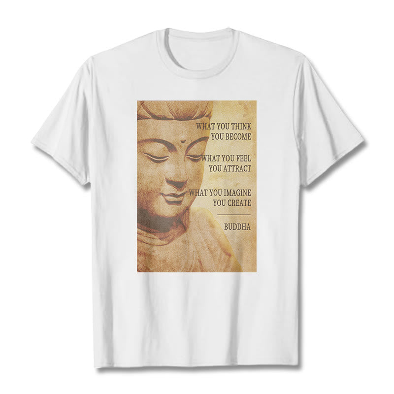Buddha Stones What You Think You Become Tee T-shirt - White - 2XL - image 1