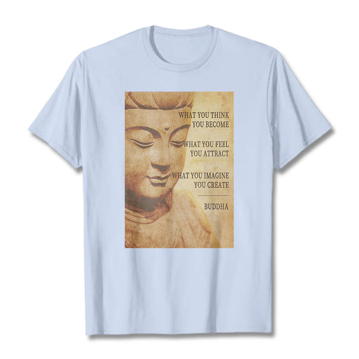 Buddha Stones What You Think You Become Tee T-shirt - LightCyan - 2XL - image 18