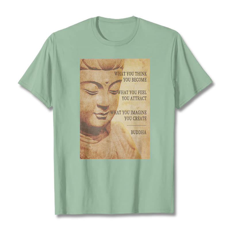 Buddha Stones What You Think You Become Tee T-shirt - PaleGreen - 2XL - image 14
