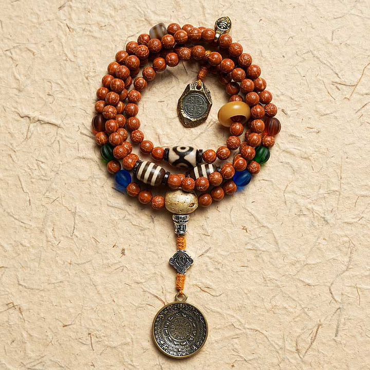 Buddha Stones Tibet Bodhi Seed 108 Mala Beads Wisdom Peace Bracelet Necklace