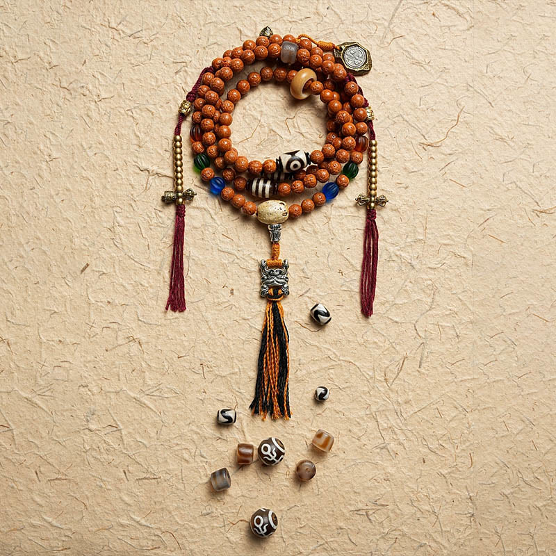 Buddha Stones Tibet Bodhi Seed 108 Mala Beads Wisdom Peace Bracelet Necklace