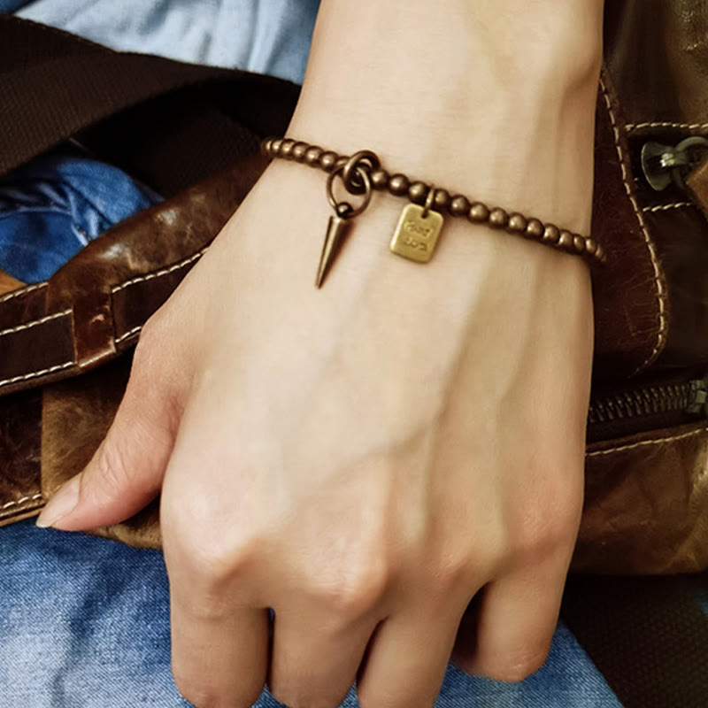 Buddha Stones Vintage Copper Brass Beads Fortune Balance Bracelet - image 9