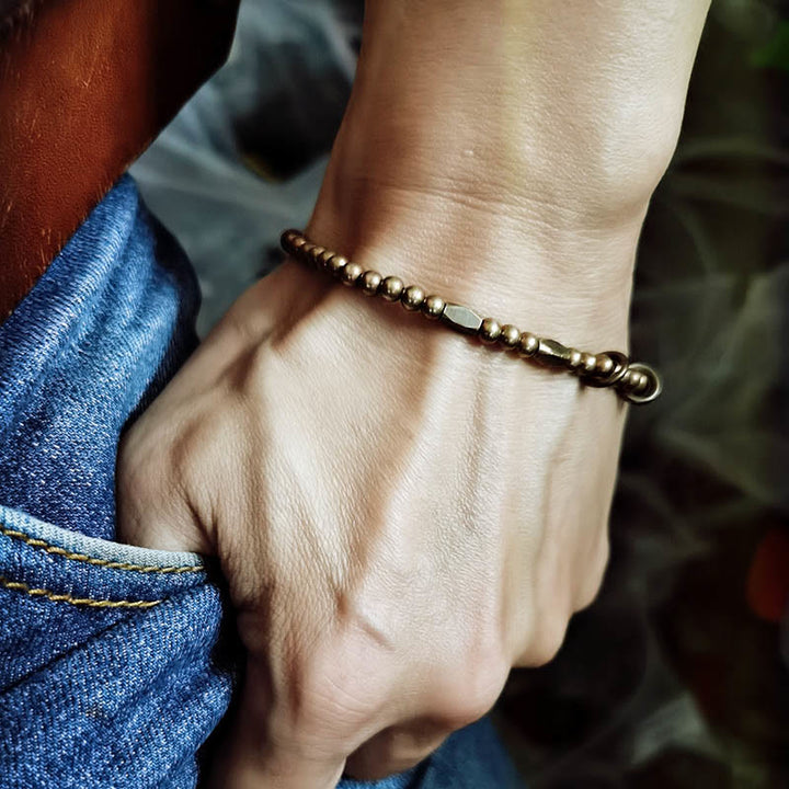 Buddha Stones Wealth Self Care Copper Brass Beads Design Couple Bracelet - image 5