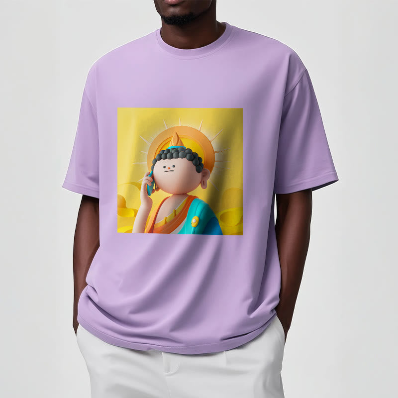 Buddha Stones Buddha Picks Up The Phone Tee T-shirt