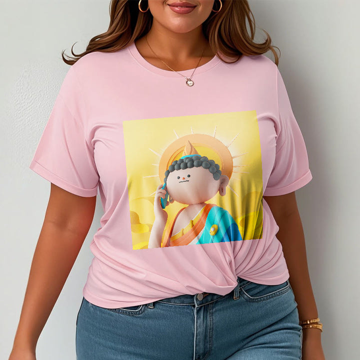 Buddha Stones Buddha Picks Up The Phone Tee T-shirt